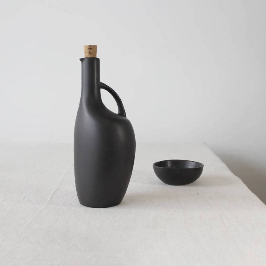 Handcrafted Stoneware Olive Oil Bottle | Canard Edition – Minimalist Kitchen Decor