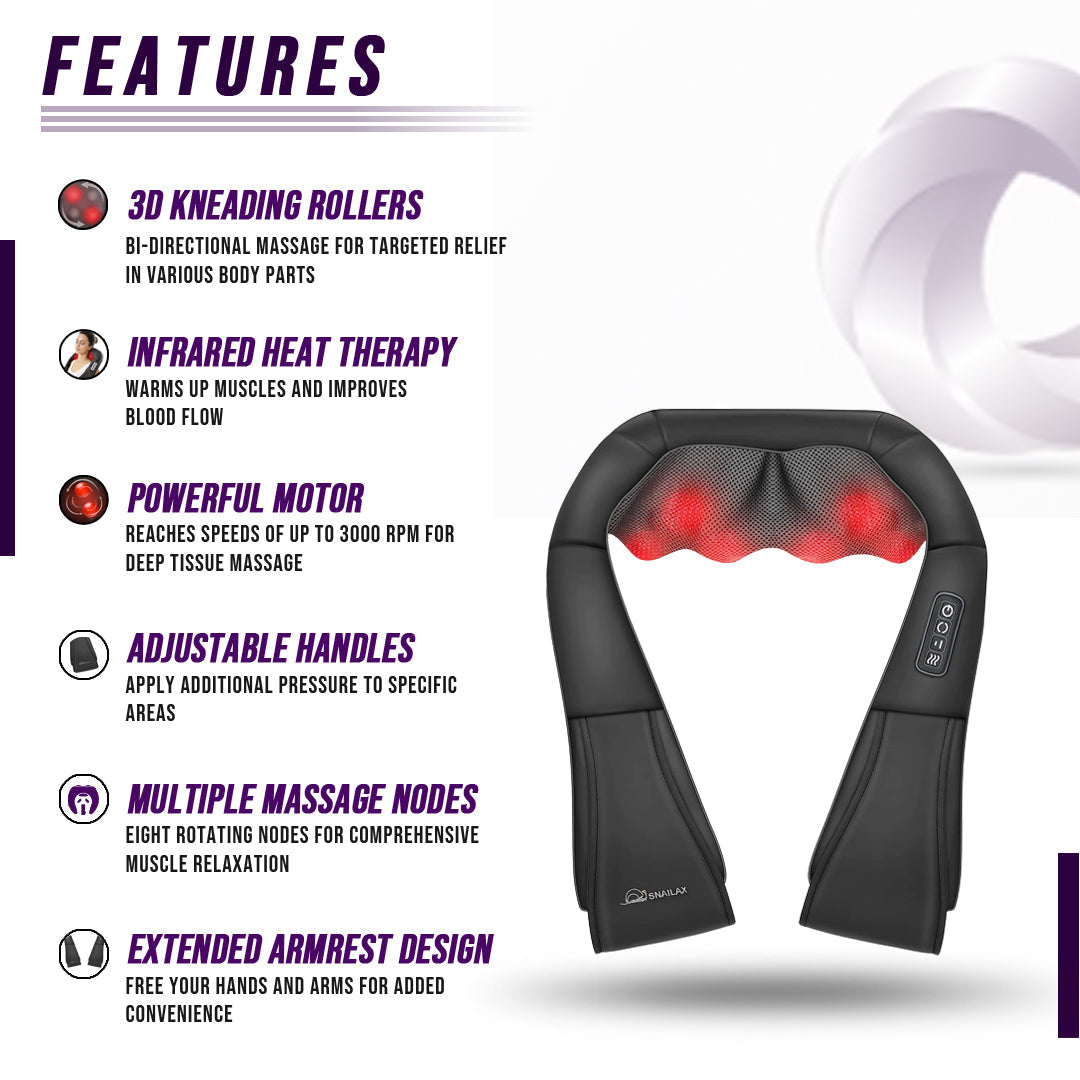 Heated Neck & Shoulder Massager | Deep-Kneading + Soothing Heat